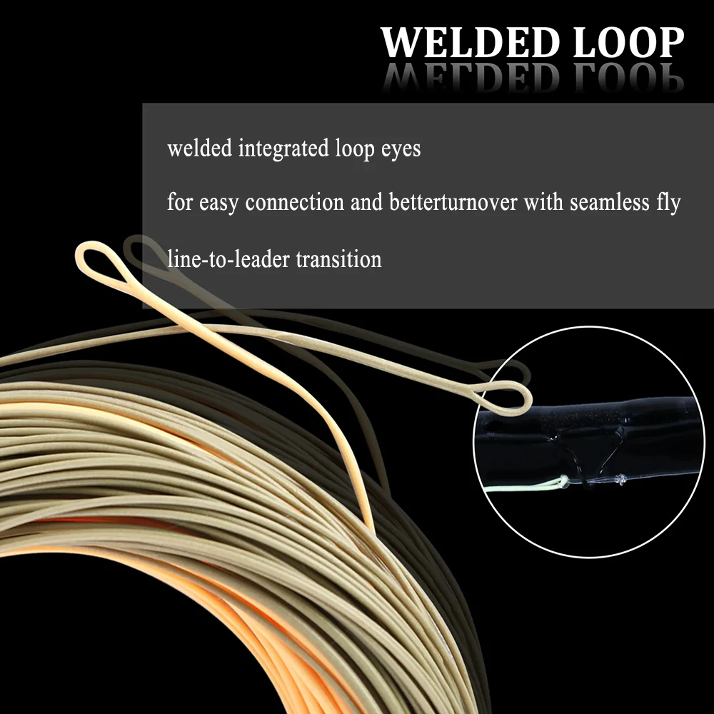 Wifreo 1F-7F Single Handed Spey Fly Fishing Line 90ft With 2 welded loops  peach/camo Floating Fly Line