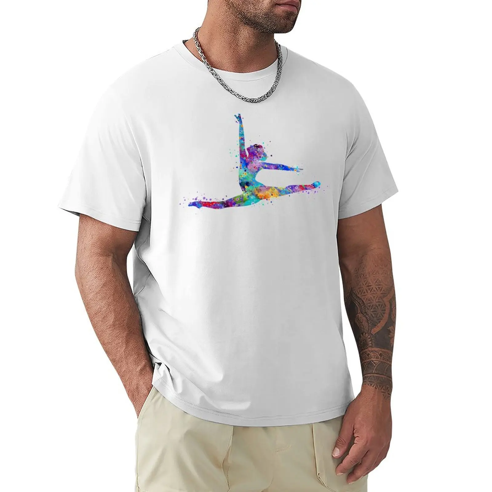 

Girl Gymnastics Twine Watercolor Sport Gift T-shirt oversizeds heavyweights for a boy mens vintage t shirts