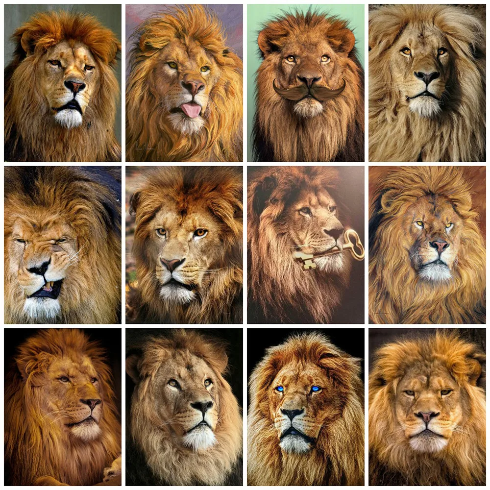Diamond Painting Lion Embroidery Cross Stitch Picture Rhinestone Home Decor Promotion |