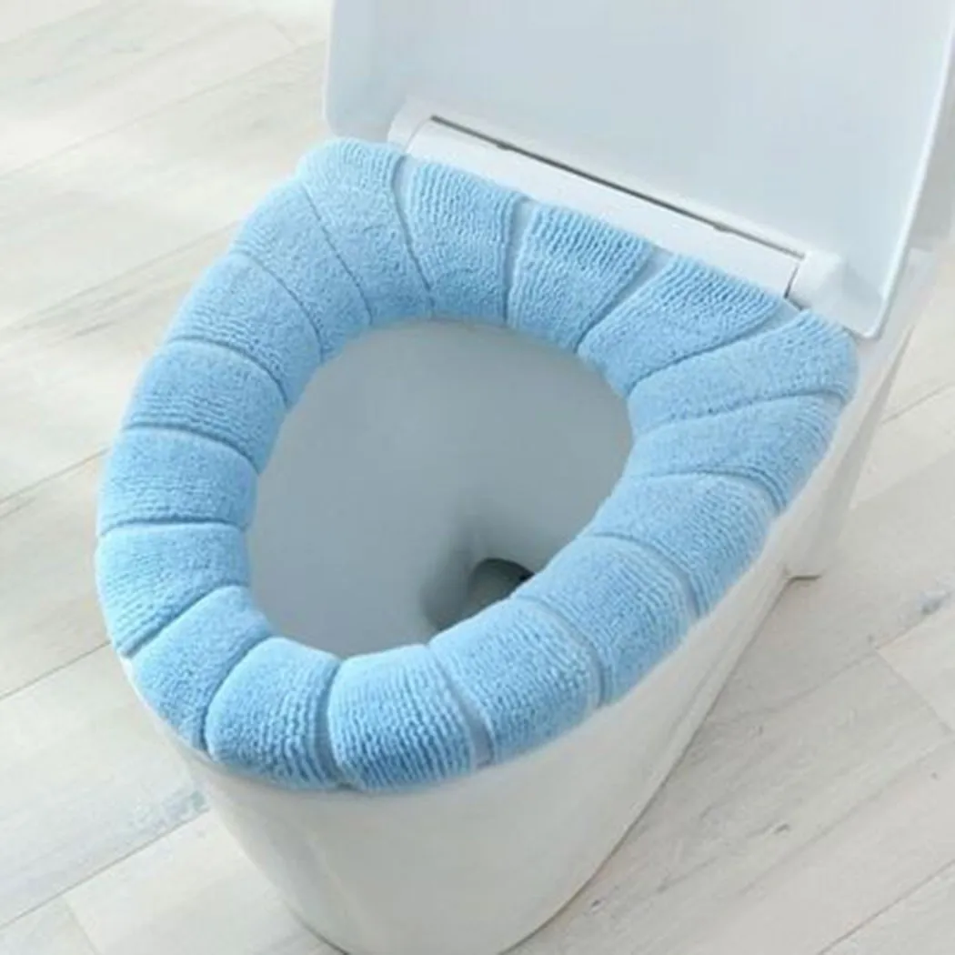 Bathroom Toilet Seat With Handle Closestool Washable Soft Winter Warmer Mat Pad Cushion Toilet Seat Bidet Lid Mat Cushion