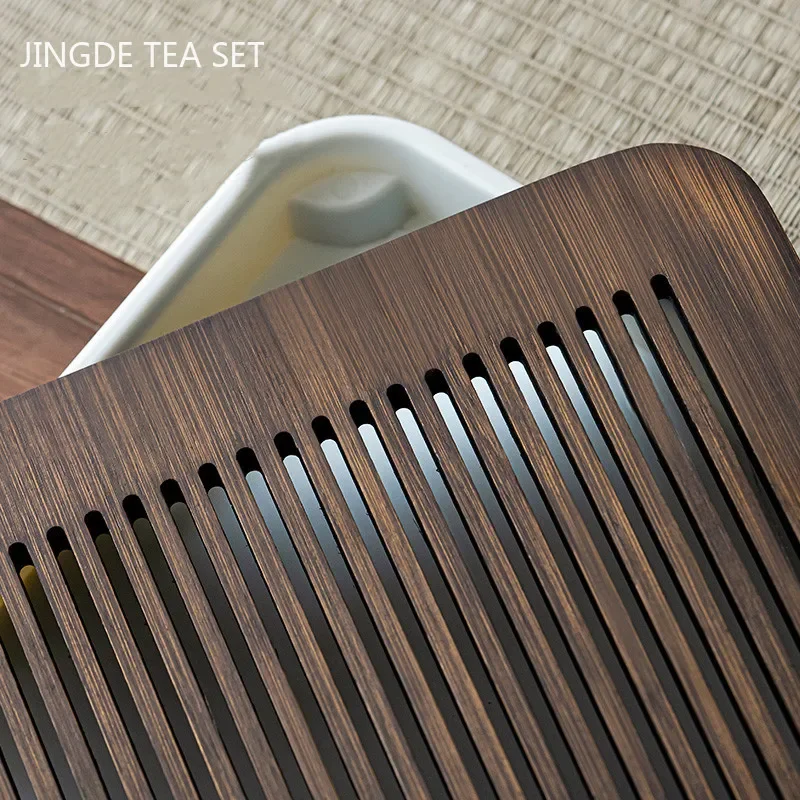 1PC Antique Household Bamboo Tea Tray Drainage Water Storage Dry Bubble Tea Tray Chinese Tea Ceremony Tools Tea Sets Supplies
