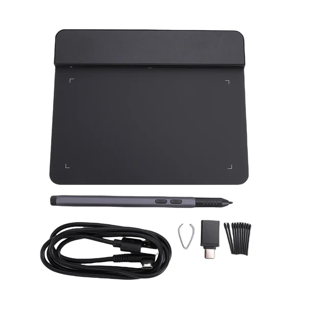 New BOSTO T430 4x3 Inch Graphics Drawing Tablet with 16K Stylus Pen 10 Pen Nibs OTG Adapter for Win/MAC/Android Teaching Online