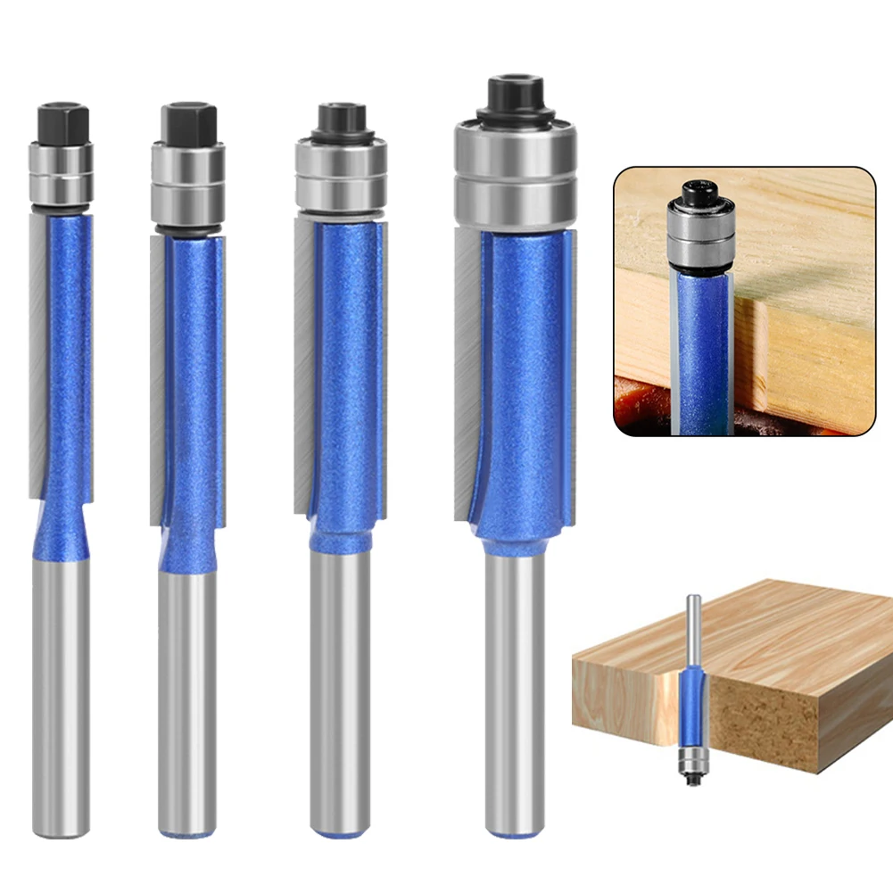 

1pc 1/4Inch Shank Router Bit Flush Trim Bit Double Bearing Milling Cutter For Wood Router Bit Face Mill Woodworking Tools