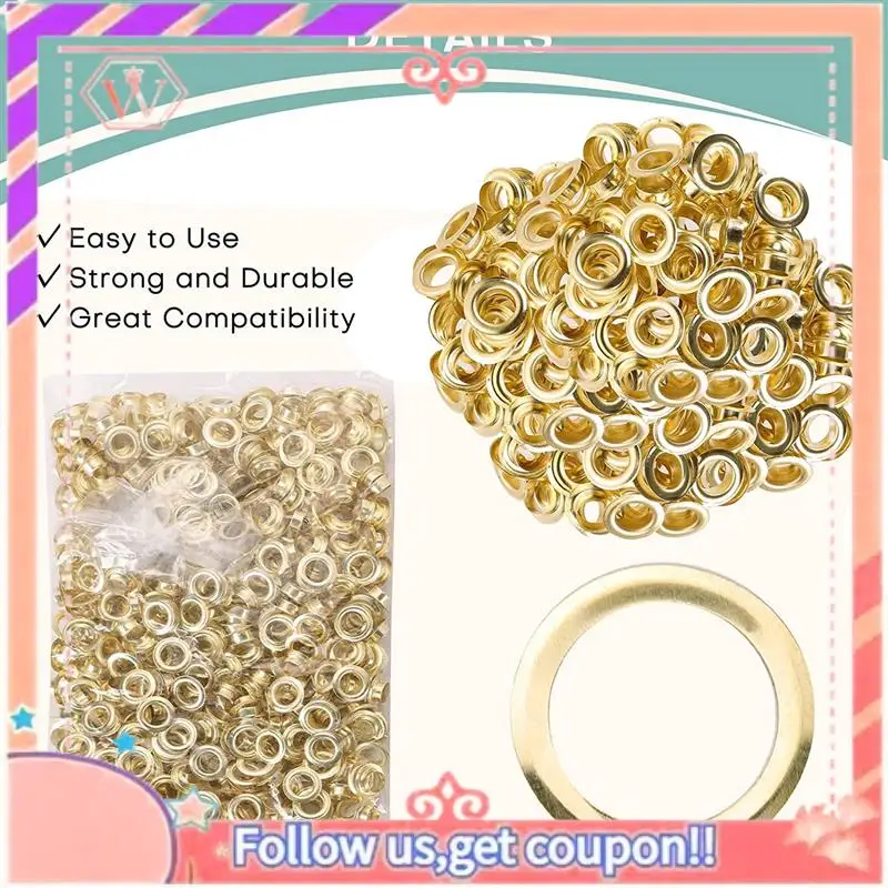 Upgraded Grommet Tool Kit Grommet & Washer Kit 500Pcs, 2 Grommets Kit, Suitable For Leather Bags Banner