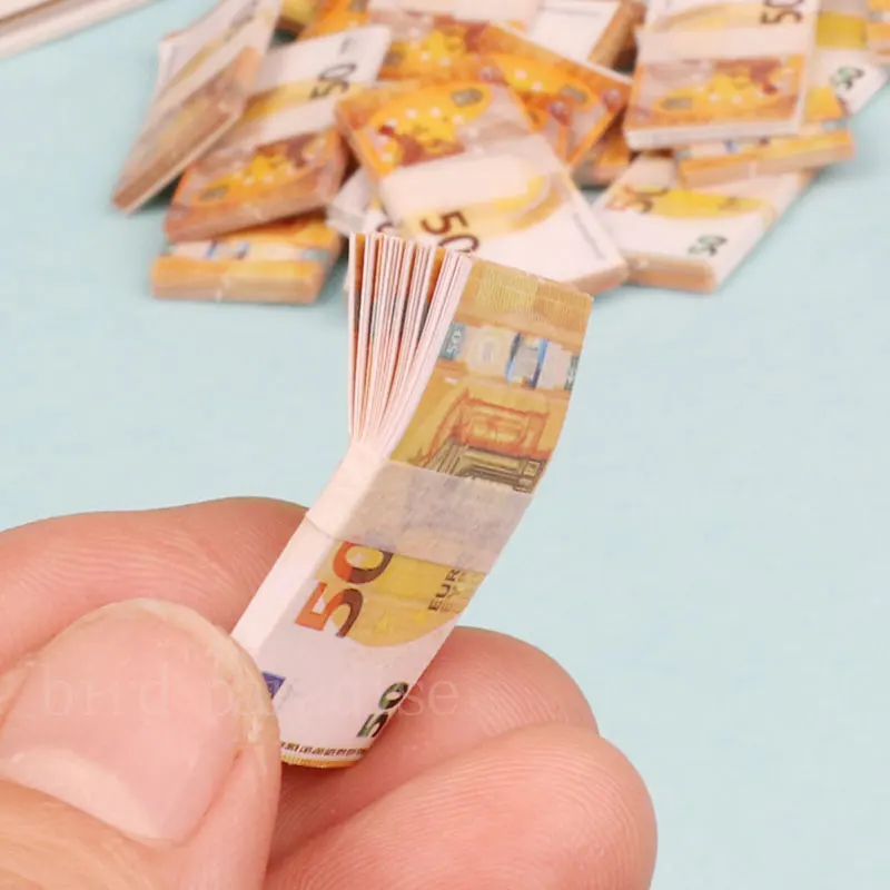 10 Bundle 1/6  Miniatrue Dolls Money Korean Won Dollars Euro Banknotes Model Toys For Barbie Blyth Bjd OB11 Dollhouse Accessorie 2