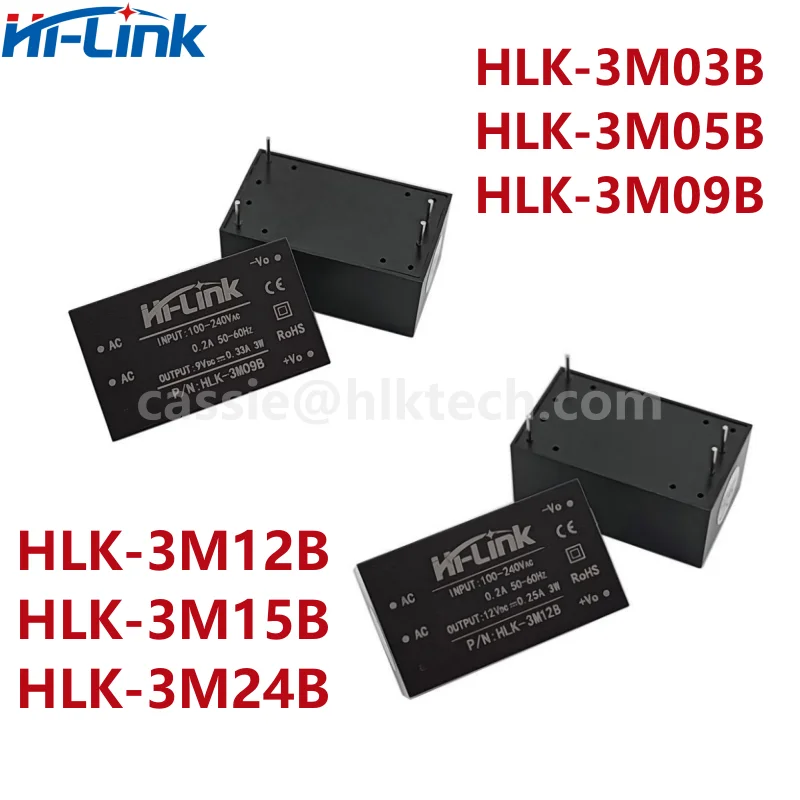 Power Adapter Power Supply Switching Power Supply HiLink HLK-3M03B 3M05B 3M09B 3M12B 3M15B 3M24B 3W 5V ACDC Converter Module 220V To 3.3V/9V/12V/15V Switching Power Supply Module