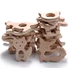 5Pcs/Lot Baby Pacifier Chain Chew Accessories Animal Shape Natural Beech Teething Wooden Teether Pendant Accessories 1