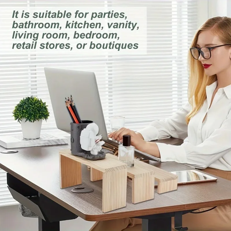Elegant Wooden Display Risers for Crafts, Jewelry, and Collectibles