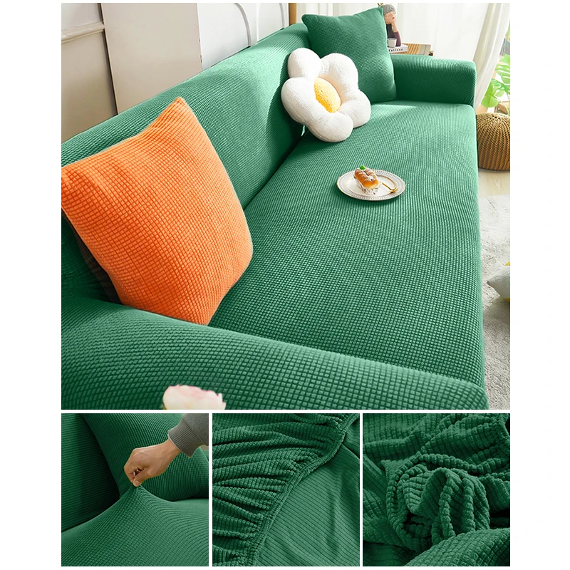 כיסוי ספה מתיחה מבד ג'קארד אלסטי כיסוי ספה בצורת L עם כיסוי פינתי לסלון 1/2/3/4 מושבים