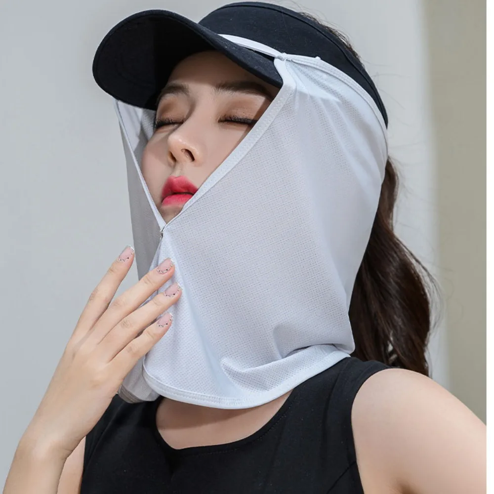 UPF50+ Anti-UV Ice Silk Sunscreen Mask Skin Friendly Outdoor Sports Face Cover Scarf Breathable Scarves Mask Veil