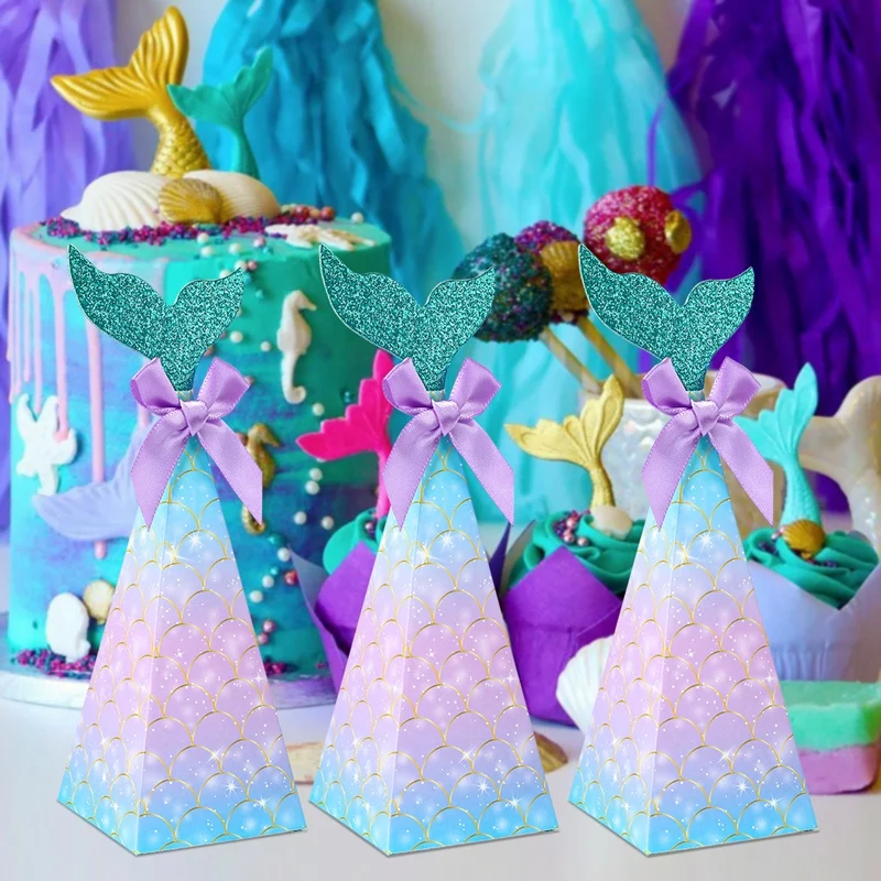 MyGiftHome 10PCS Mermaid Tail Candy Gift Boxes