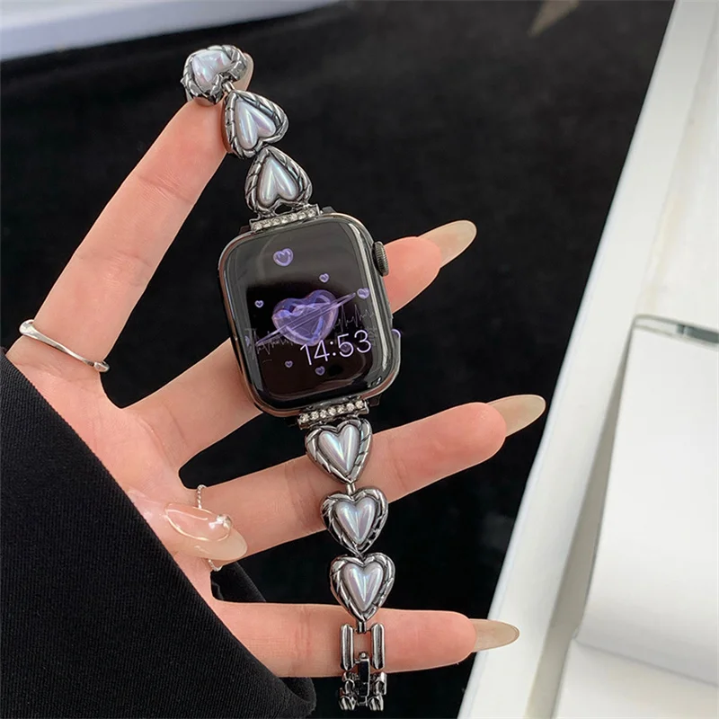 Slim Cute Bracelet for Apple Watch Series 8 7 6 5 4 Se 3 Ultra 2 Women  Steel Strap for IWatch Band 41 45mm 40 44mm 38 42mm 49mm - AliExpress