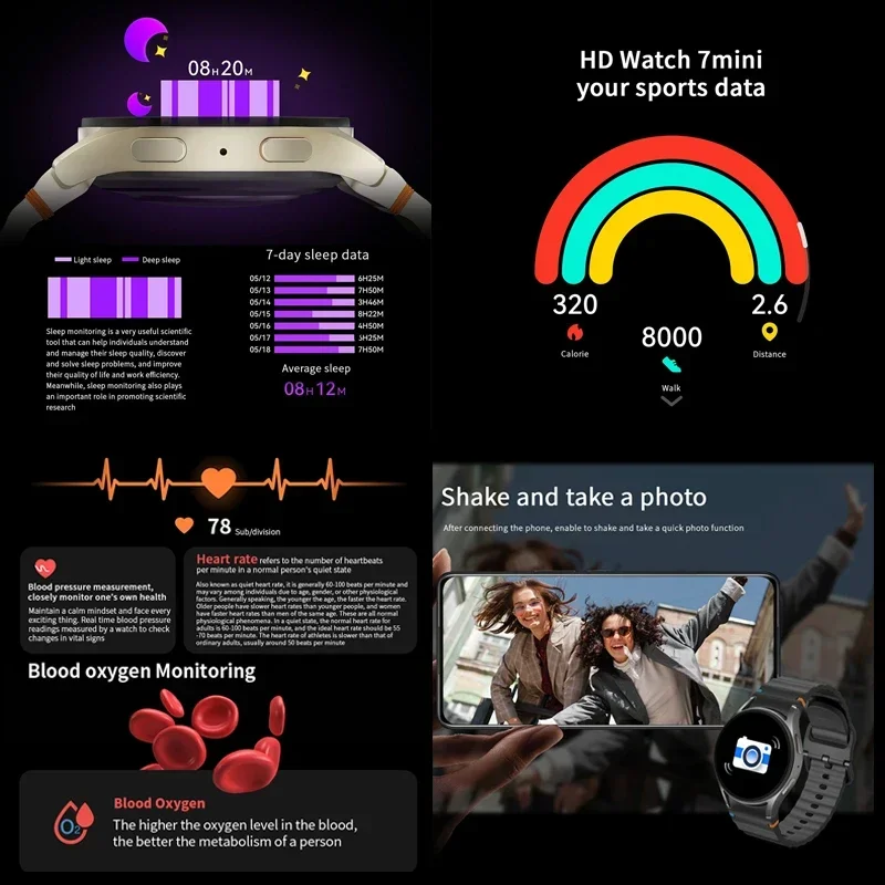 Galaxy Watch 7 Ultra Smart Watch GPS Sports Track AMOLED Screen HD Bluetooth Call Fitness Tracker Heart Rate