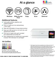 EcoTank Photo ET-8550 Wireless Wide-Format All-in-One Supertank Printer with Scanner, Copier, Ethernet and 4.3-inch 2