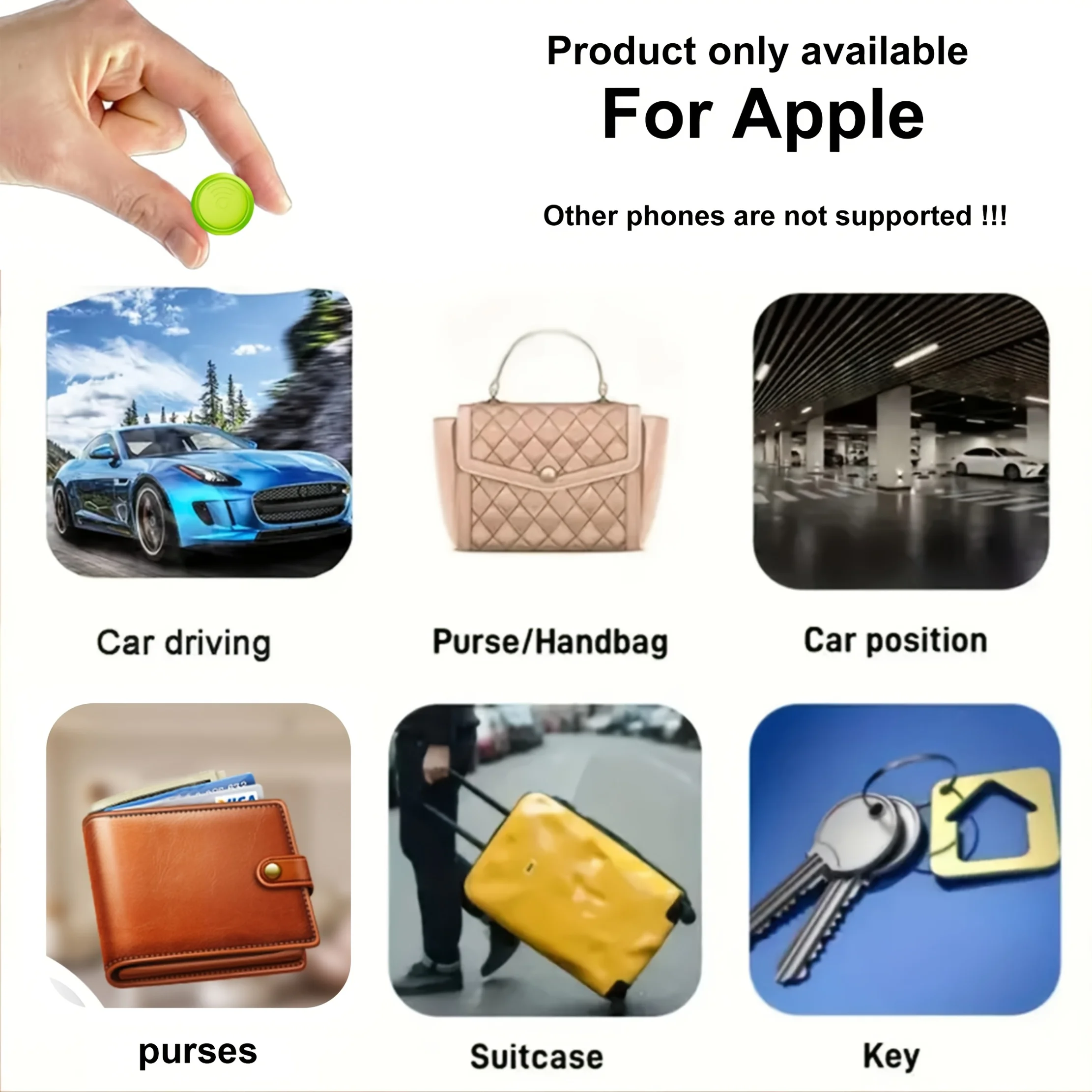 Discreet tracker: one-click locate pets, wallets, keys, elderly & valuables. iPhone wireless. it's for elderly monitoring