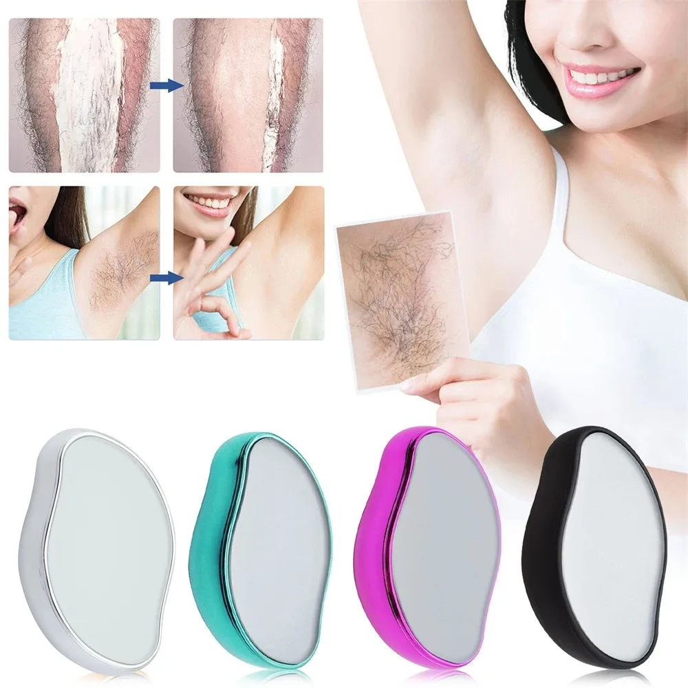 Image showcasing a crystal glass hair remover designed for easy and painless epilation