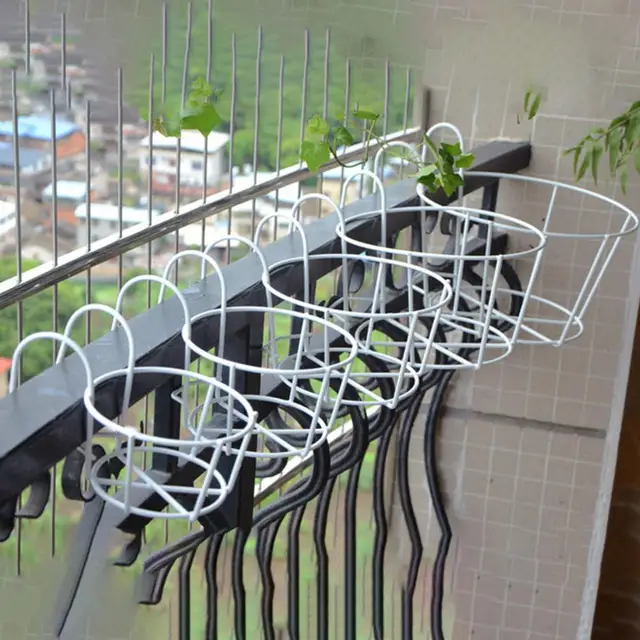 Függő Növényi Vasállványok Virágállvány Falra Szerelt Kerítés Kültéri Rozsda Bizonyítás Erős Terhelésű Csapágy Edényes Állvány Az Erkélyre - Image 5