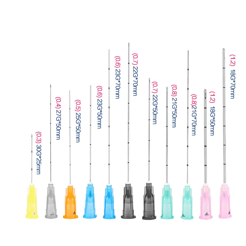 

Fine Micro Cannula Blunt Tip Needle 21g 50mm 70mm Disposable Micro Fine Cannula Needle For Syringe 30pcs