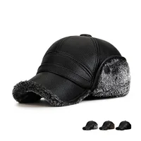 Middle-Aged And Elderly Fur Hats, Men Warm, Old Man Ear Protectors, Lei Feng Hats, And Velvet Baseball Caps 1