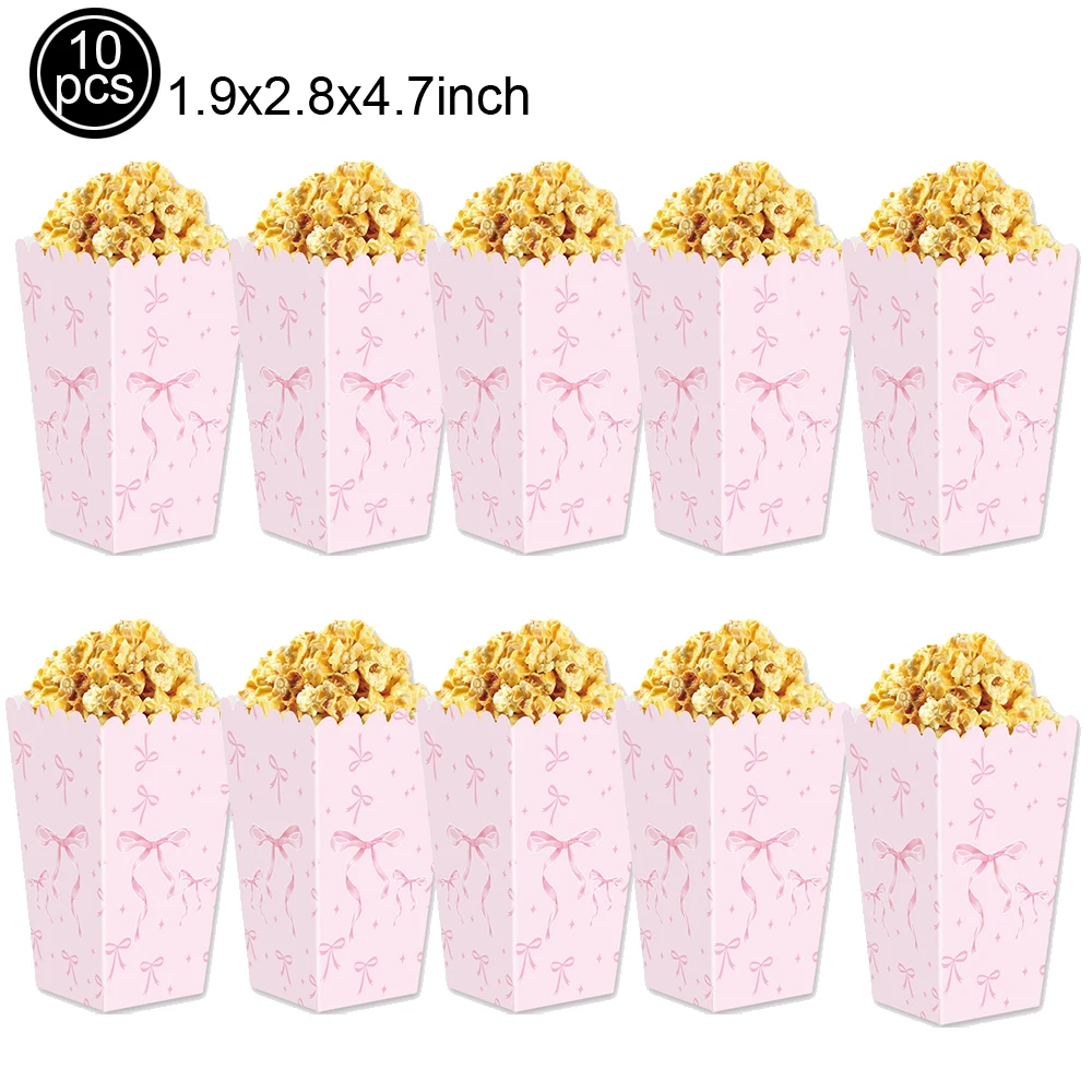 Pink Bow Party Decor Set - Includes Banner, Cake Toppers, Straws, Balloons