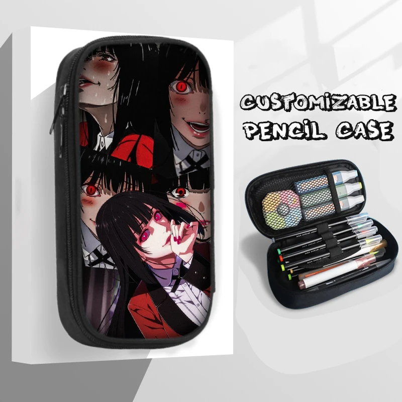 

21cm X 10cm Cheating Allowed Jabami Yumeko Meari Saotome Ryōta Suzui HD Pencil Cases Stationery Canvas Storage School Supplies