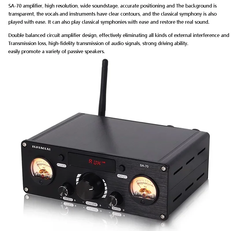 HiFi 디지털 앰프 2.1 채널 TPA3255 250Wx2 출력 Bluetooth 5.2 광 동축 USB 홈 시어터 스튜디오 사운드 시스템