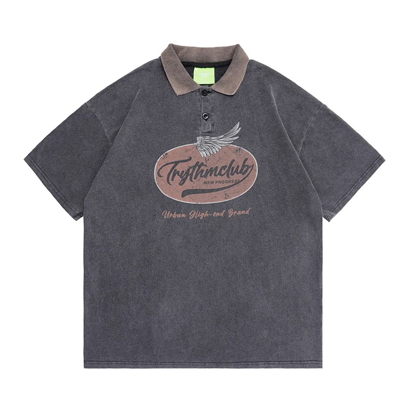 Vintage Washed Polo Shirt - Style 4