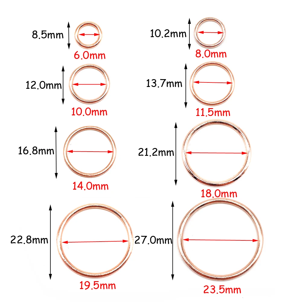 thumbnail image 1 of 100 unids/pack 6mm ~ 25mm hebillas de ajuste de correa de sujetador de Metal ropa interior deslizadores anillos Clips para ajuste de lencería accesorios DIY, 1 of 5
