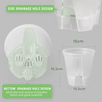 6 Inch Transparent Plastic Garden Pots Self Watering Planters 5 Pack With Deep Reservior 6