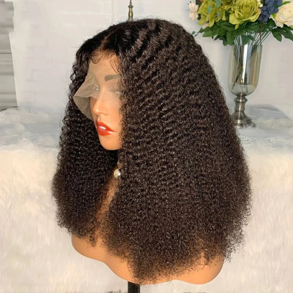 Kinky Curly Lace Wigs T Part Cheap Synthetic Wig Baby Hair Curly Afro