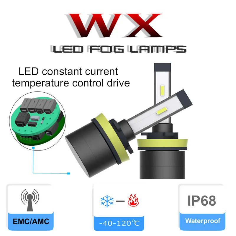 LED 안개등 자동차 헤드라이트 전구 SuperMini 내장 드라이버 팬리스 헤드램프 H1 H3 H4 H7 9005 HB3 9006 HB4 H13 H27
