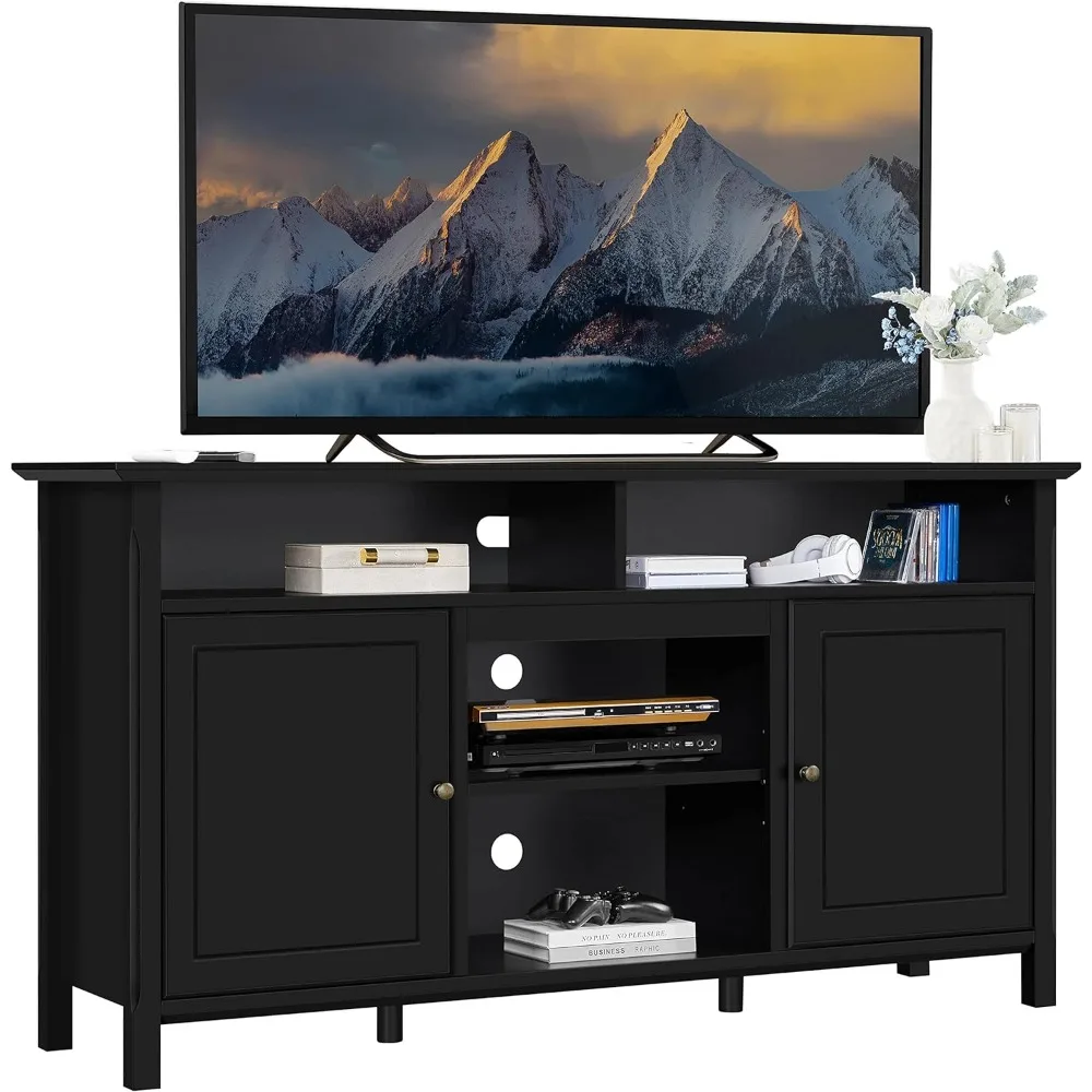 

Yaheetech Black TV Stand for TVs up to 65 Inch, Modern Media Entertainment Center with Double Doors