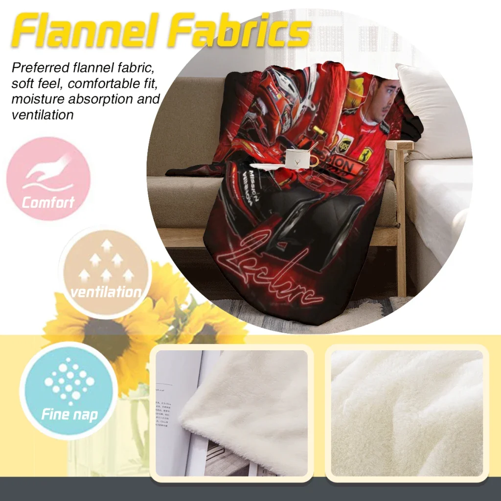 charles leclerc fan art Thin Blanket Fluffy Soft Bedroom Decor Sofa Blankets Comforter Home and Decoration Summer Blanket 6