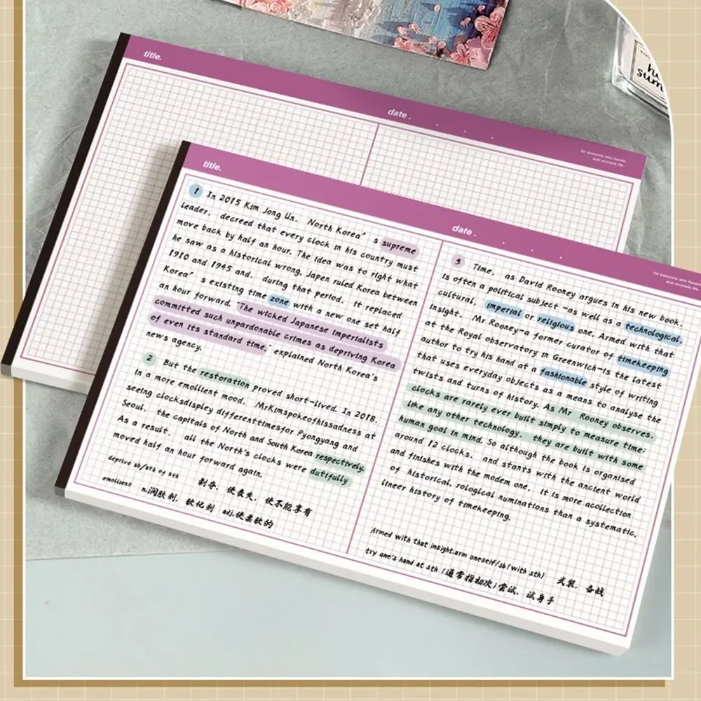 Eco-Friendly B5 Notebook with Horizontal Tearable Pages - 20 Sheets