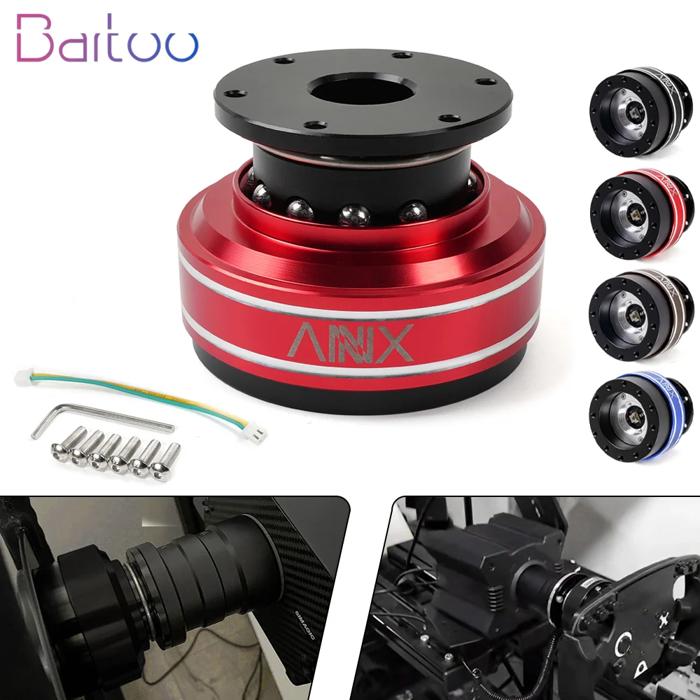 Bartoo-70/74mm 퀵 릴리스 6홀 레이싱 게임 시뮬레이터 스티어링 휠 Simagic Moza M10 A/Mini Euro Truck QR040용 4+6 볼