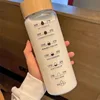 1000ml Bamboo Wood Lid Time Marker Borosilicate Glass Bottle Tea Fruit Infuser Water Bottle with Stainless Steel Filter Gift Cup 4