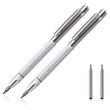 Lot de 2 stylos-graveurs en carbure de tungstène avec aimant, 2 stylos de gravure avec 2 pointes de marquage de rechange, pour la vitrocéramique