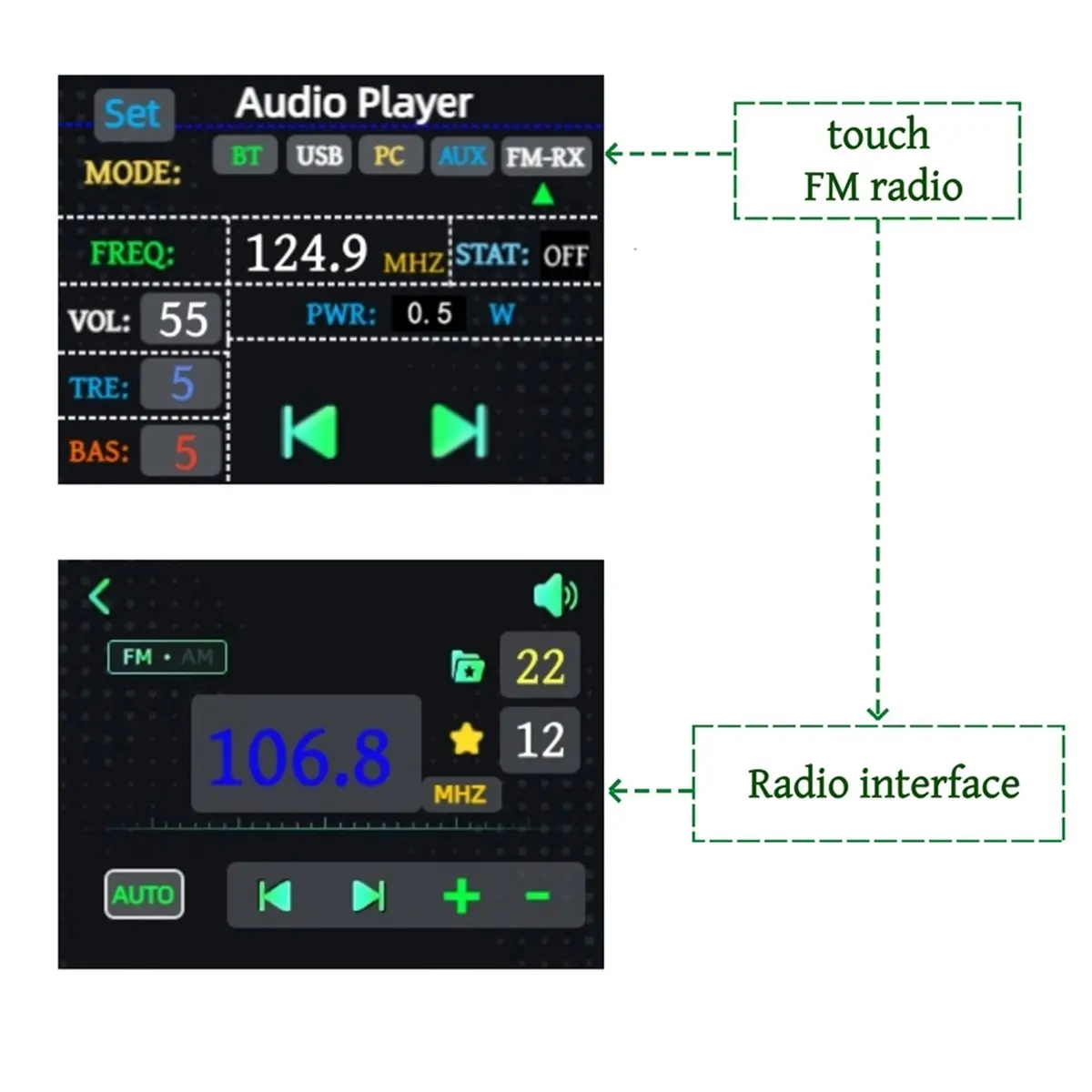 2026new FM125 27MHZ-125MHZ FM 송신기, FM 라디오, USB 컴퓨터 사운드 카드 지원 블루투스 음악 플레이어 US 플러그