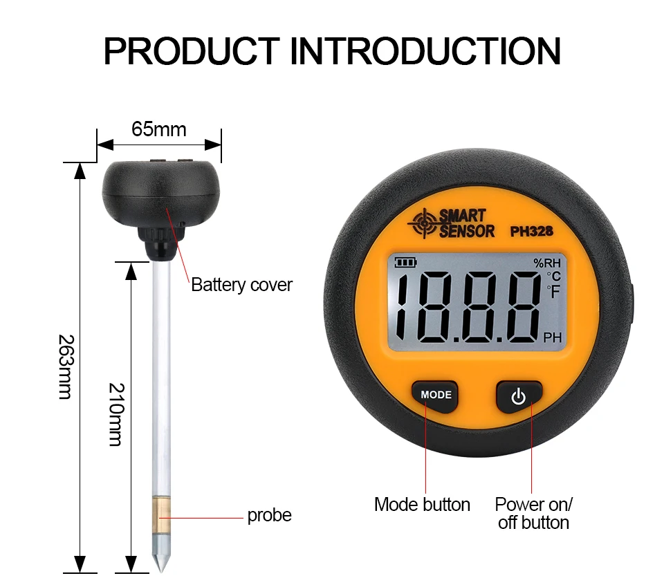 3 In 1 PH328 Soil Acidity Tester Digital Humidity Temperature Tester for Plant F