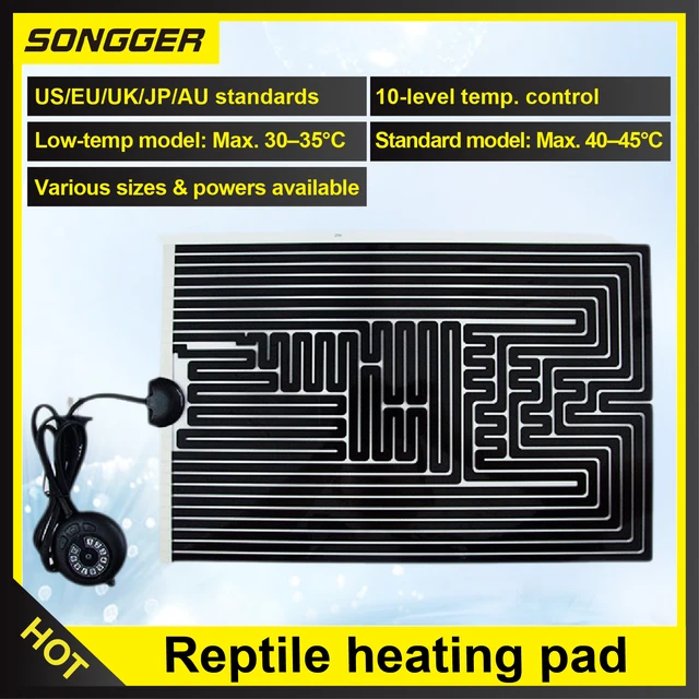 Tapis Chauffant Reptile 5-78W avec Thermostat 3 Niveaux pour Gecko Tortue Grenouille Araignée Plantes Chauffage Hiver Isolation 1
