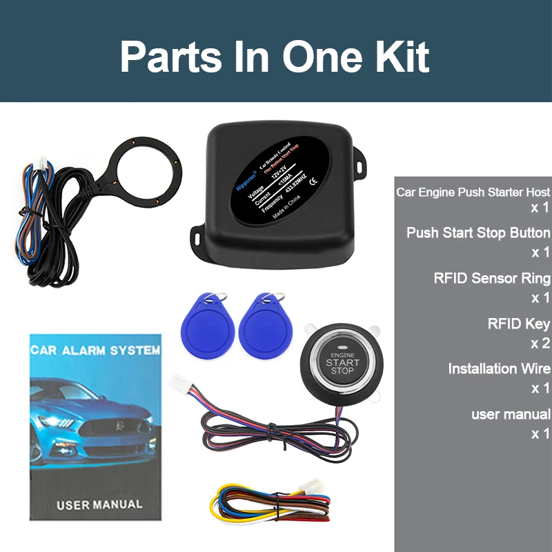 Sinovcle Car Alarm Remote Control PKE Car Keyless Entry Engine Start Alarm System Push Button Remote Starter Stop Auto car alarm kit,car alarm remote control,car remote starter