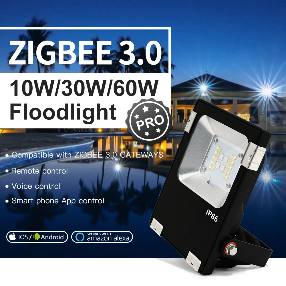 Projecteur de jardin LED RGB+CCT Zigbee Pro (GL-G-002P) - Éclairage extérieur  connecté 