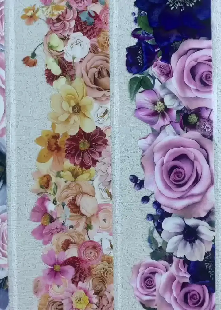 1 Loop GuangNIanJi Studio Vintage Pink Blue Rose Floral Base