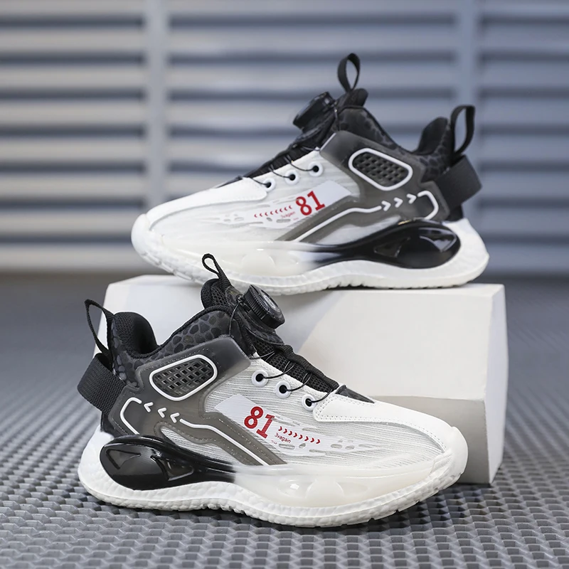 

New Children's Basketball Shoes 2023 Autumn Button Basketball Shoes Breathable and Non Slip Basketball Shoes for Boys and Girls