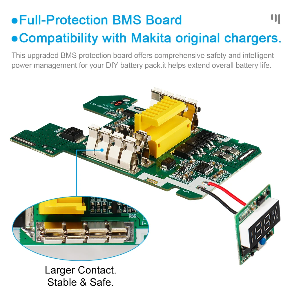 Makita 18V 용 BL1890 9.0Ah 배터리 케이스 BMS PCB 보드 충전 보호 기능이있는 DIY 6.0Ah 쉘 박스 15 개의 배터리 설치 가능