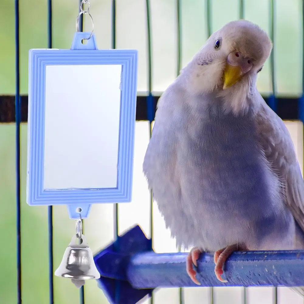 Parrot Toy Bird Toy Chew Interactive Mirror For Parrot Parakeets Macaws Lovebird Cockatiel Cage Bird Supplies