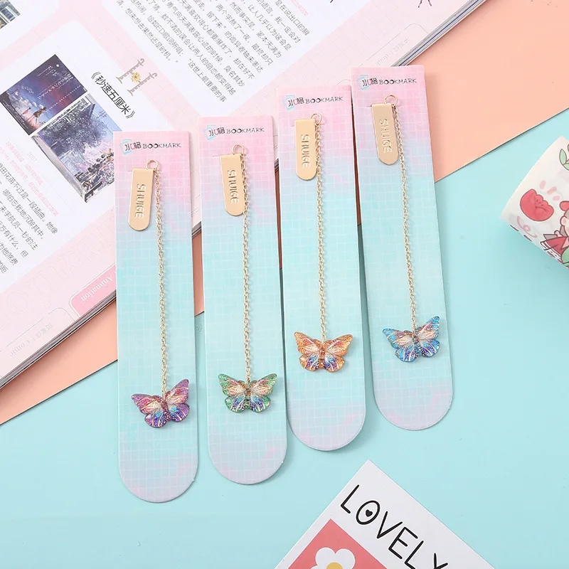 Metal Bookmark Animal Bookmark Bookmark Page Holder Bookmark Holder 1 Pcs Cartoon Metal Pendant Butterfly School Office Supplies Bookmarks Cute Kawaii Funny Stationery
