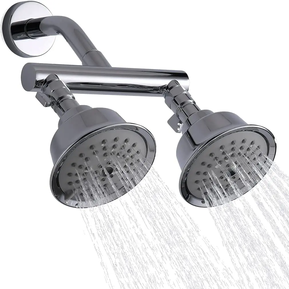 Shower Head Double Outlet Manifold Diverter for Dual Sprayer Shower Arm Chrome/Brushed Nickel