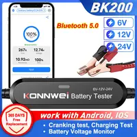 KONNWEI BK100 BK200 6V 12V 24V Bluetooth 5.0 Car Truck Battery Tester waveform Monitor 100-2000 CCA Charging Cranking Test Tools 1