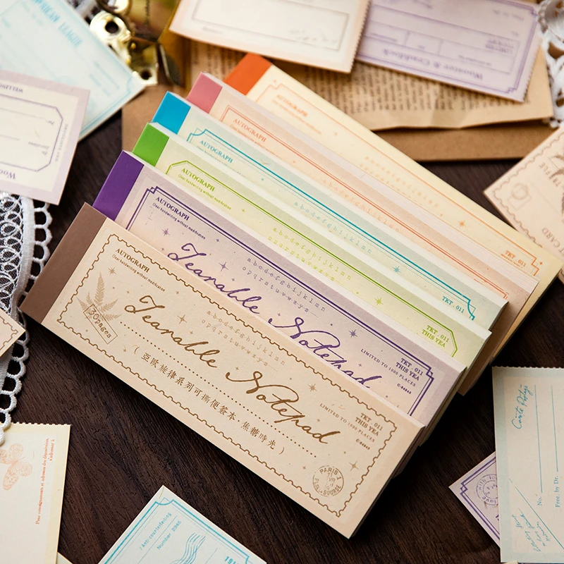 30 Sheets Vintage Tickets Frame Memo Pad Retro Craft Paper For